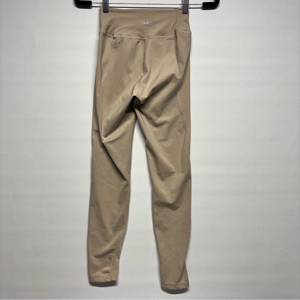 ✨ Adidas AEROREADY High Rise Leggings Beige Size S - Picture 3 of 13